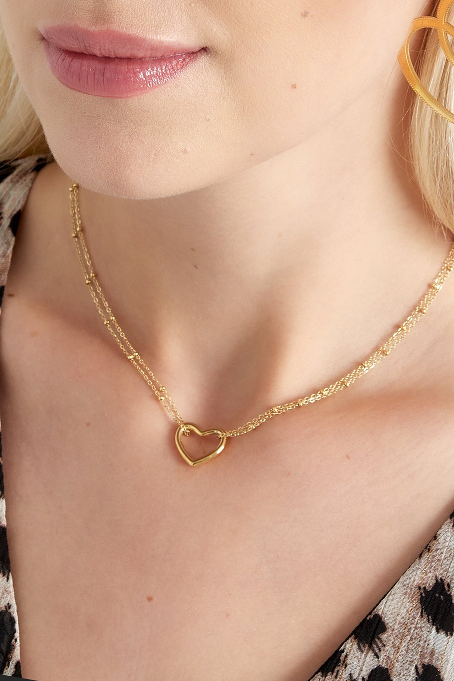 Collar tono corazón - Color dorado Imagen4